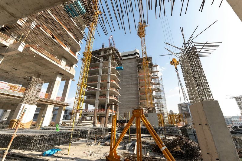 High-rise buildings under construction